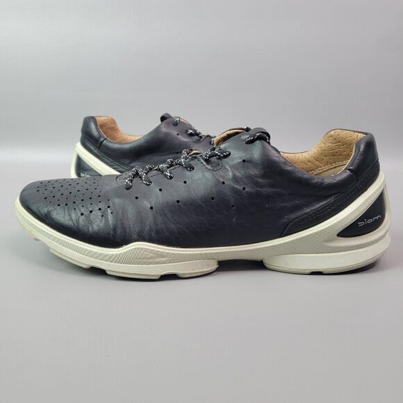 Ecco Yak Leather Biom Street Shoes Black Perforated Sneakers Womens US 9 - Picture 2 of 12